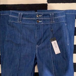 BCBGMAXAZRIA Pintuck Flared Jeans
